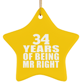 34th Anniversary 34 Years Of Being Mr Right - Star Ornament