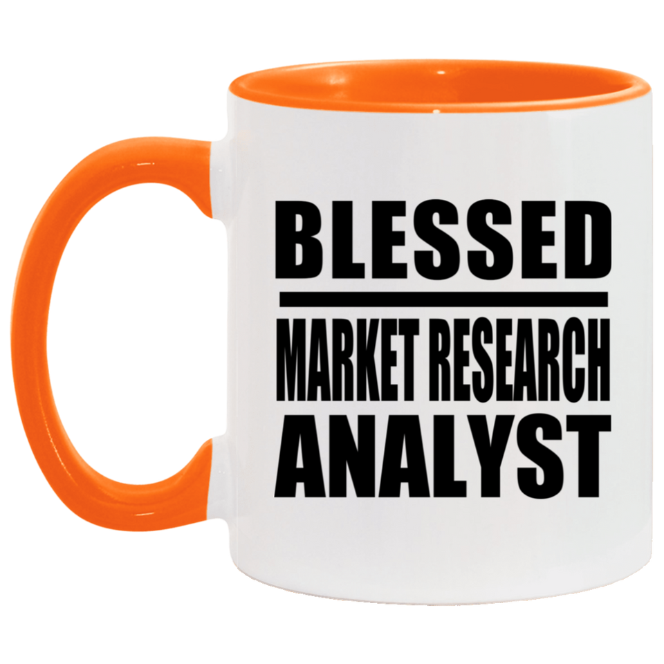 Blessed Market Research Analyst - 11oz Accent Mug Orange