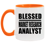 Blessed Market Research Analyst - 11oz Accent Mug Orange