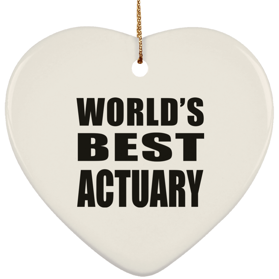 World's Best Actuary - Heart Ornament