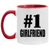 Number One #1 Girlfriend - 11oz Accent Mug Red