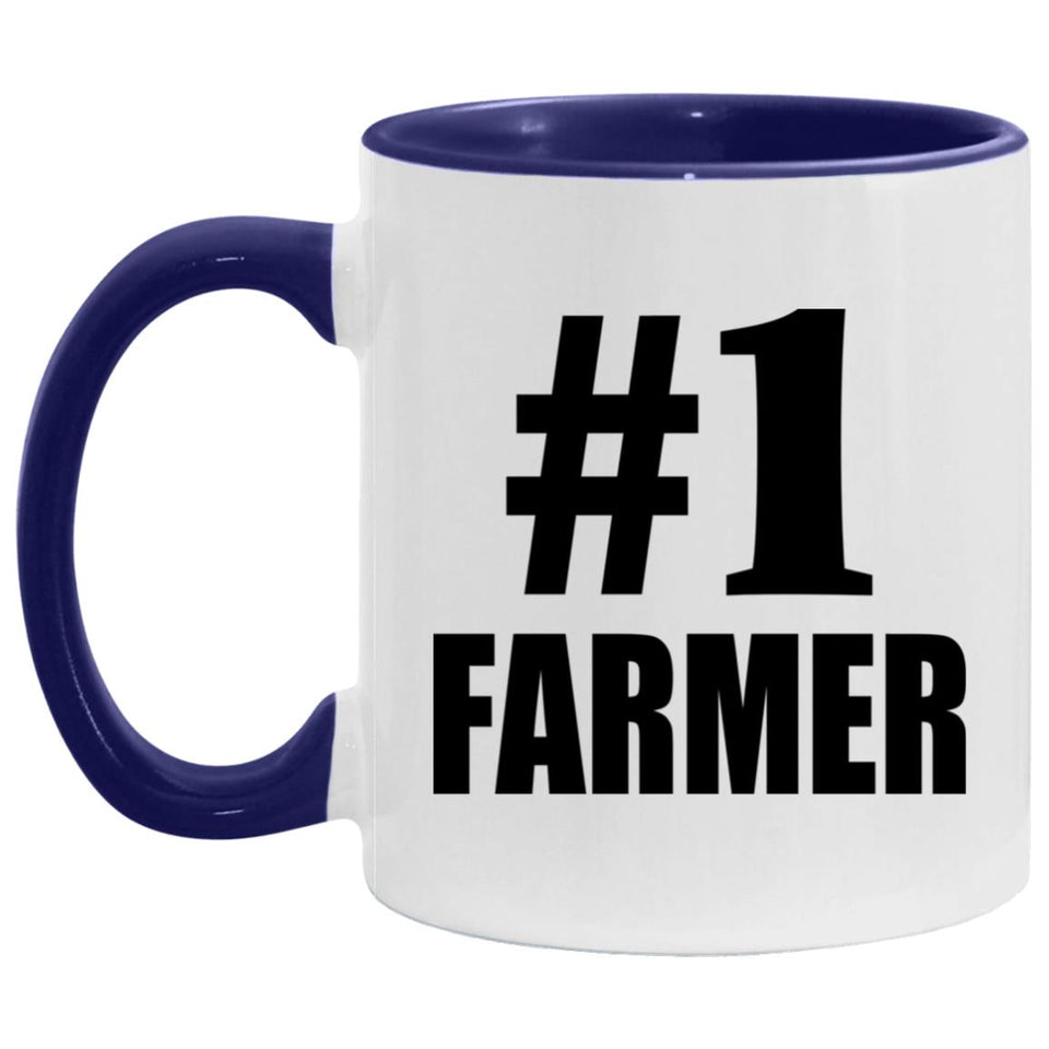 Number One #1 Farmer - 11oz Accent Mug Purple