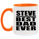 Steve Best Dad Ever - 11oz Accent Mug Orange