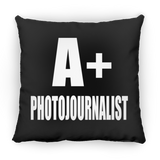 A+ Photojournalist - Throw Pillow Black