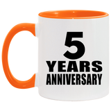 5th Anniversary 5 Years - 11oz Accent Mug Orange