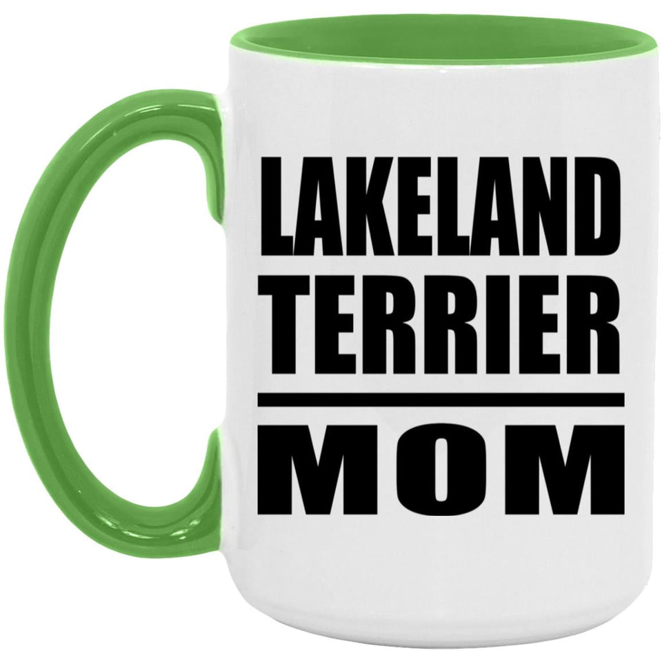 Lakeland Terrier Mom - 15oz Accent Mug Green