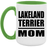 Lakeland Terrier Mom - 15oz Accent Mug Green