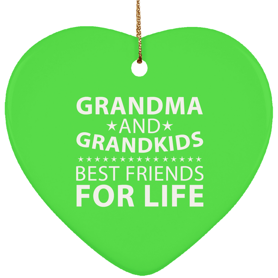Grandma and Grandkids, Best Friends For Life - Heart Ornament