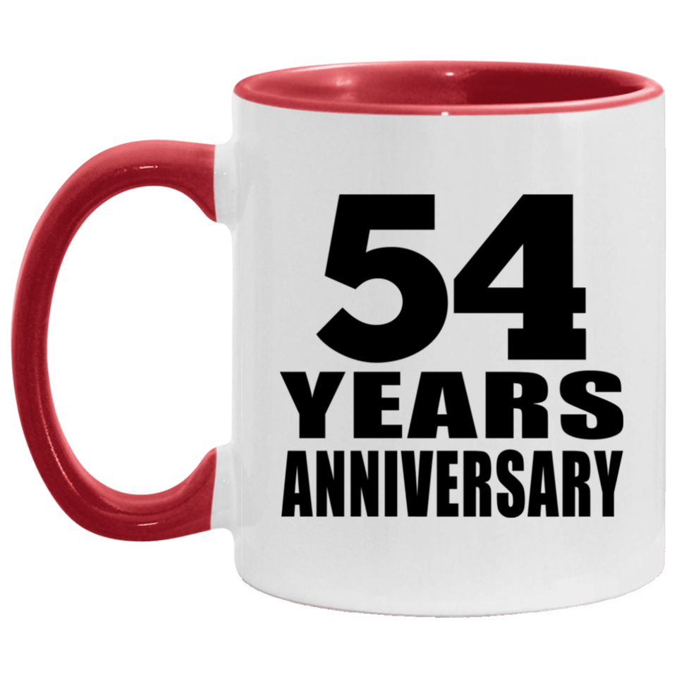 54th Anniversary 54 Years - 11oz Accent Mug Red
