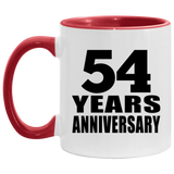 54th Anniversary 54 Years - 11oz Accent Mug Red