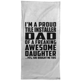 Proud Tile Installer Dad Of Awesome Daughter - Hand Towel