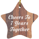 7th Anniversary Cheers To 7 Years Together - Star Ornament E