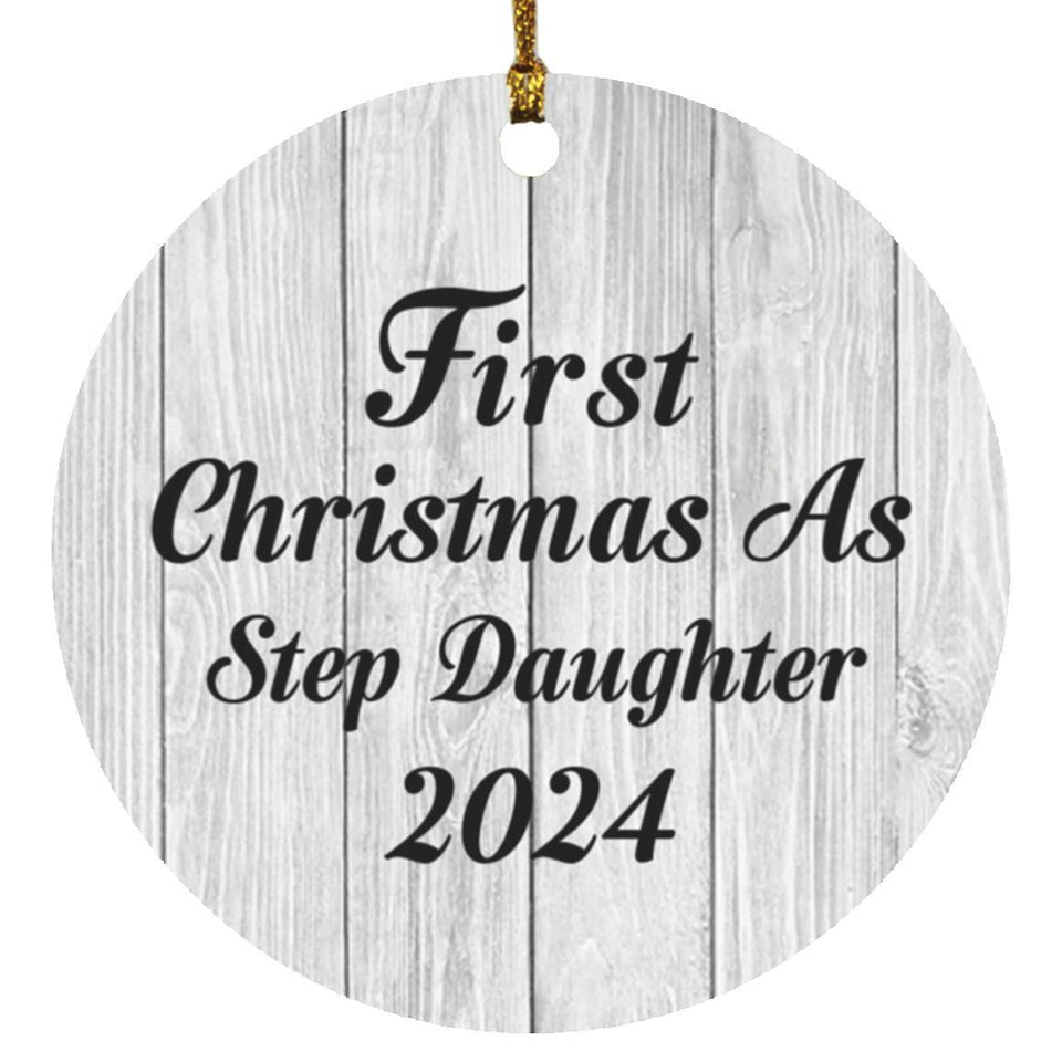 First Christmas As Step Daughter 2024 - Circle Ornament F