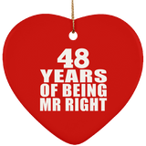 48th Anniversary 48 Years Of Being Mr Right - Heart Ornament