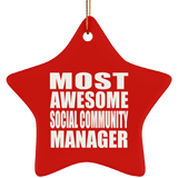 Most Awesome Social Community Manager - Star Ornament