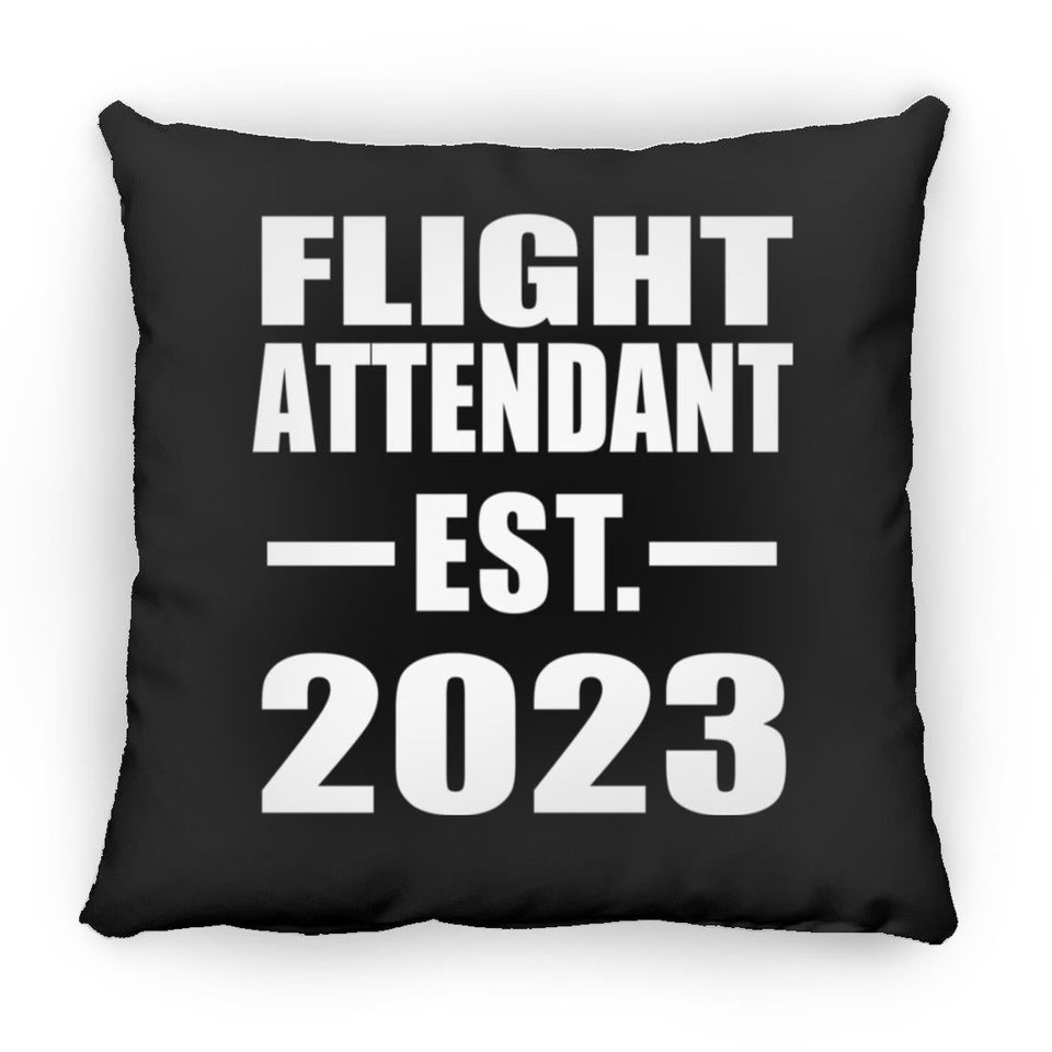 Flight Attendant Established EST. 2023 - Throw Pillow Black