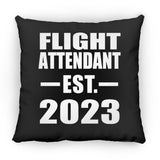 Flight Attendant Established EST. 2023 - Throw Pillow Black