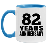 82nd Anniversary 82 Years - 11oz Accent Mug Blue