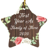 First Year As Family of Three 2020 - Star Ornament A
