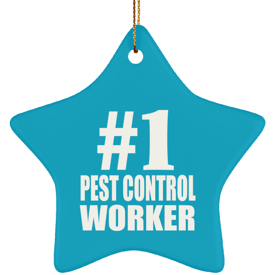 Number One #1 Pest Control Worker - Star Ornament