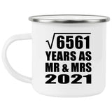 81st Anniversary Square Root of 6561 Years As Mr & Mrs 2021 - 12oz Camping Mug