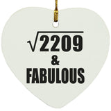 47th Birthday Square Root of 2209 & Fabulous - Heart Ornament