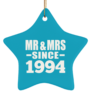 30th Anniversary Mr & Mrs Since 1994 - Star Ornament