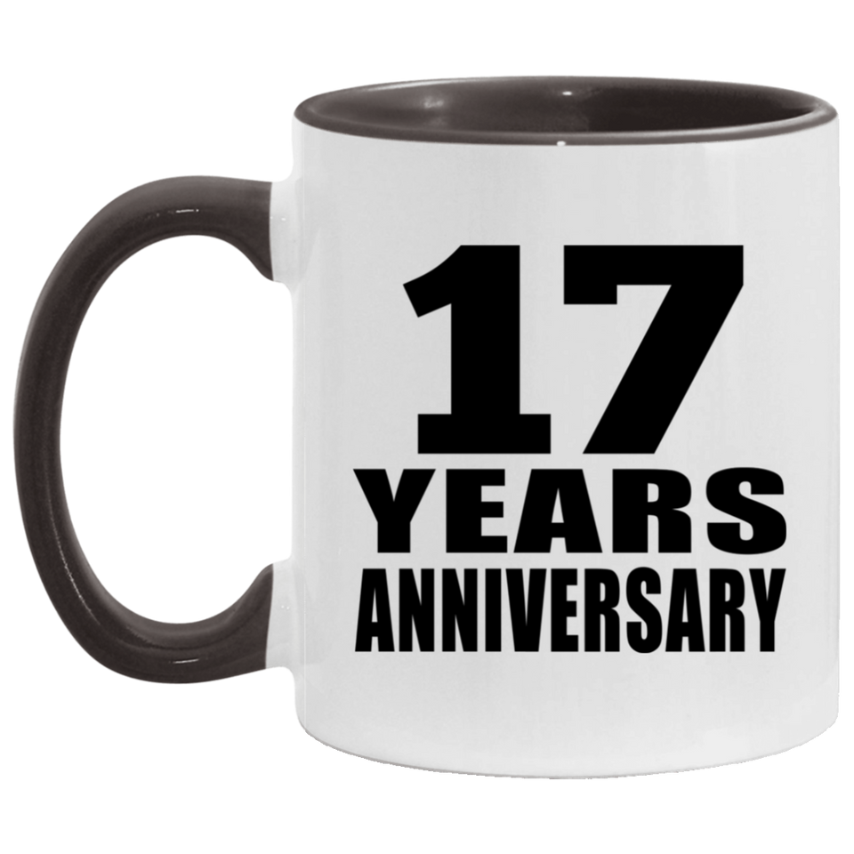 17th Anniversary 17 Years - 11oz Accent Mug Black