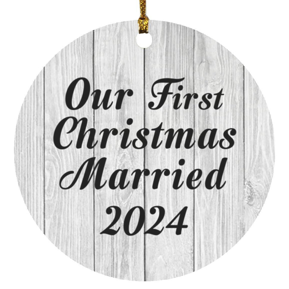 Our First Christmas Married 2024 - Circle Ornament F