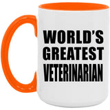 World's Greatest Veterinarian - 15oz Accent Mug Orange