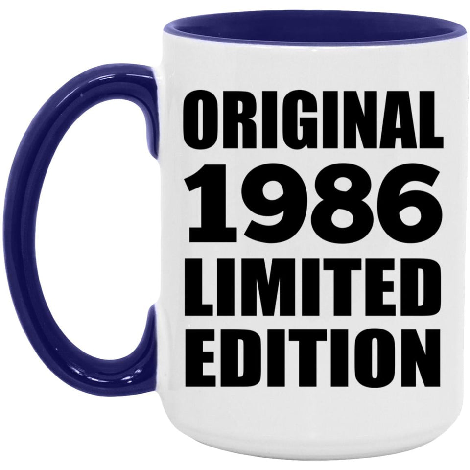 38th Birthday Original 1986 Limited Edition - 15oz Accent Mug Purple