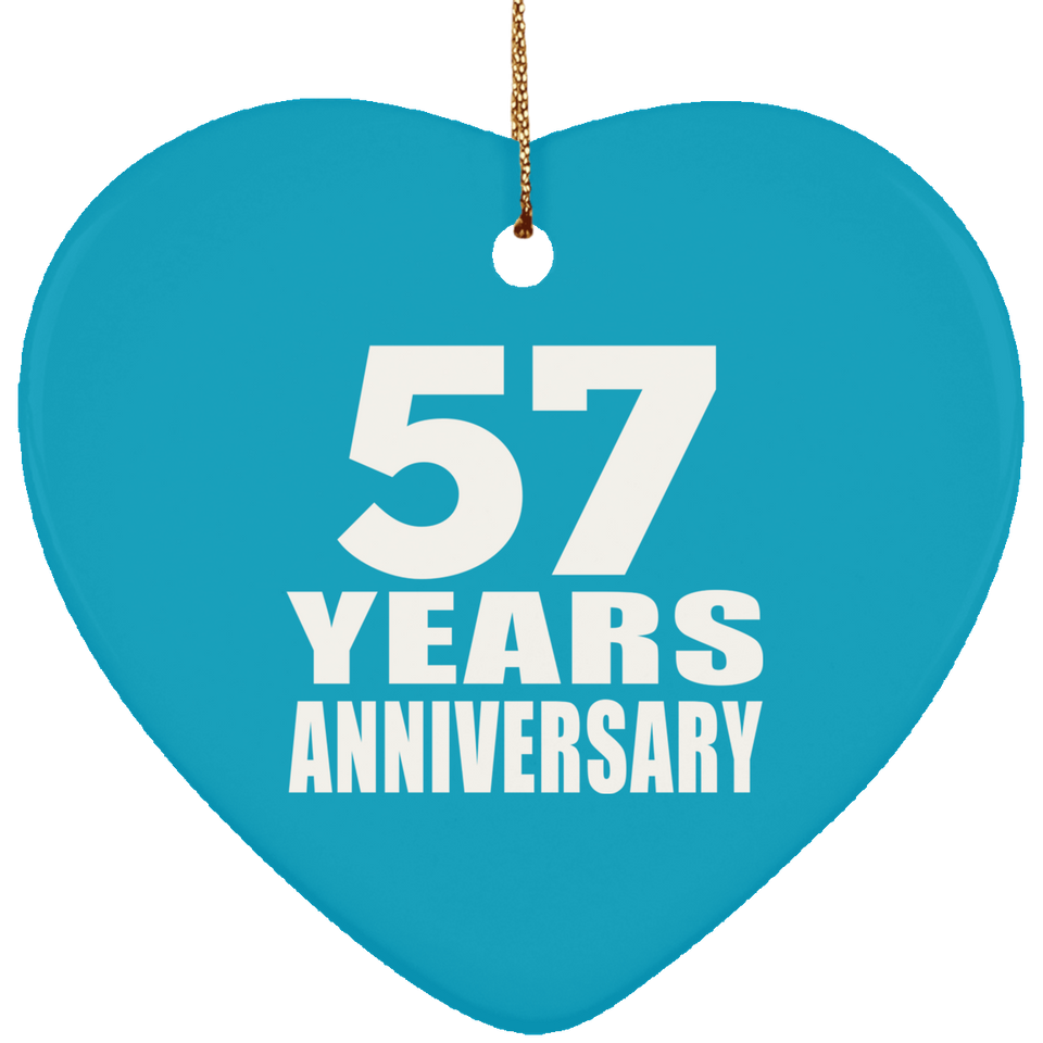 57th Anniversary 57 Years - Heart Ornament