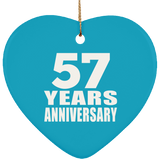 57th Anniversary 57 Years - Heart Ornament