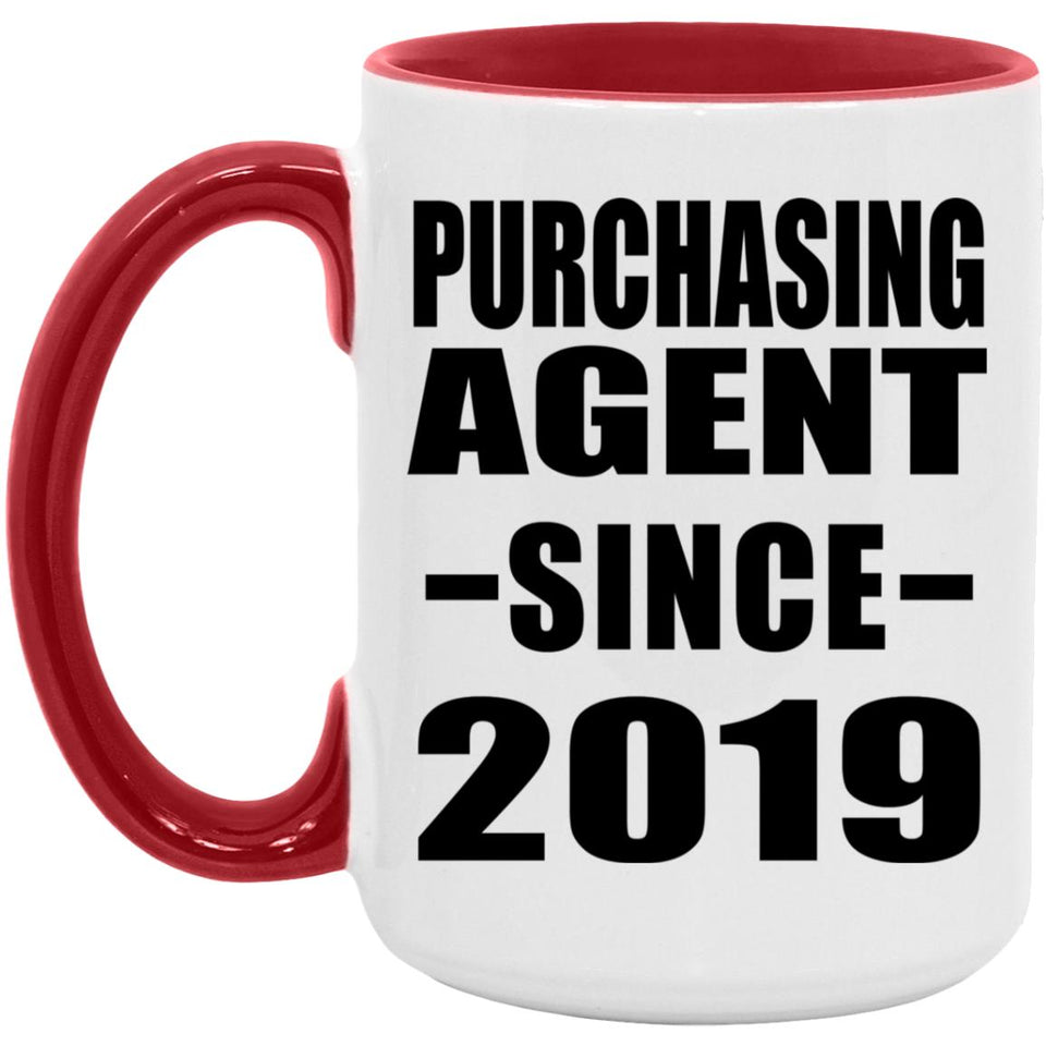 Purchasing Agent Since 2019 - 15oz Accent Mug Red