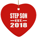 Step Son Established EST. 2018 - Heart Ornament