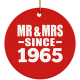 59th Anniversary Mr & Mrs Since 1965 - Circle Ornament