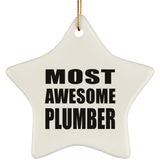 Most Awesome Plumber - Star Ornament