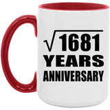 41st Anniversary Square Root of 1681 Years Anniversary - 15oz Accent Mug Red