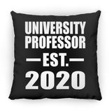 University Professor Established EST. 2020 - Throw Pillow Black