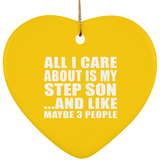 All I Care About Is My Step Son - Heart Ornament