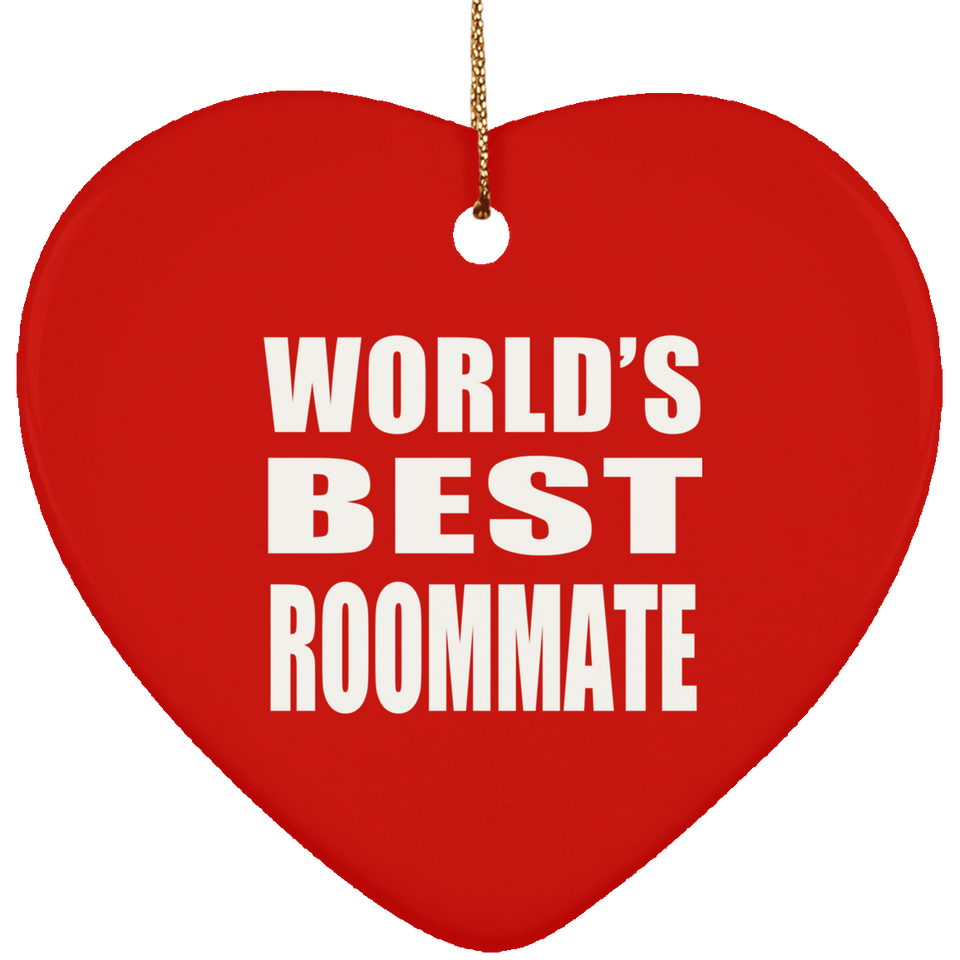 World's Best Roommate - Heart Ornament