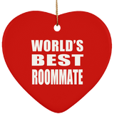 World's Best Roommate - Heart Ornament