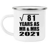 9th Anniversary Square Root of 81 Years As Mr & Mrs 2021 - 12oz Camping Mug