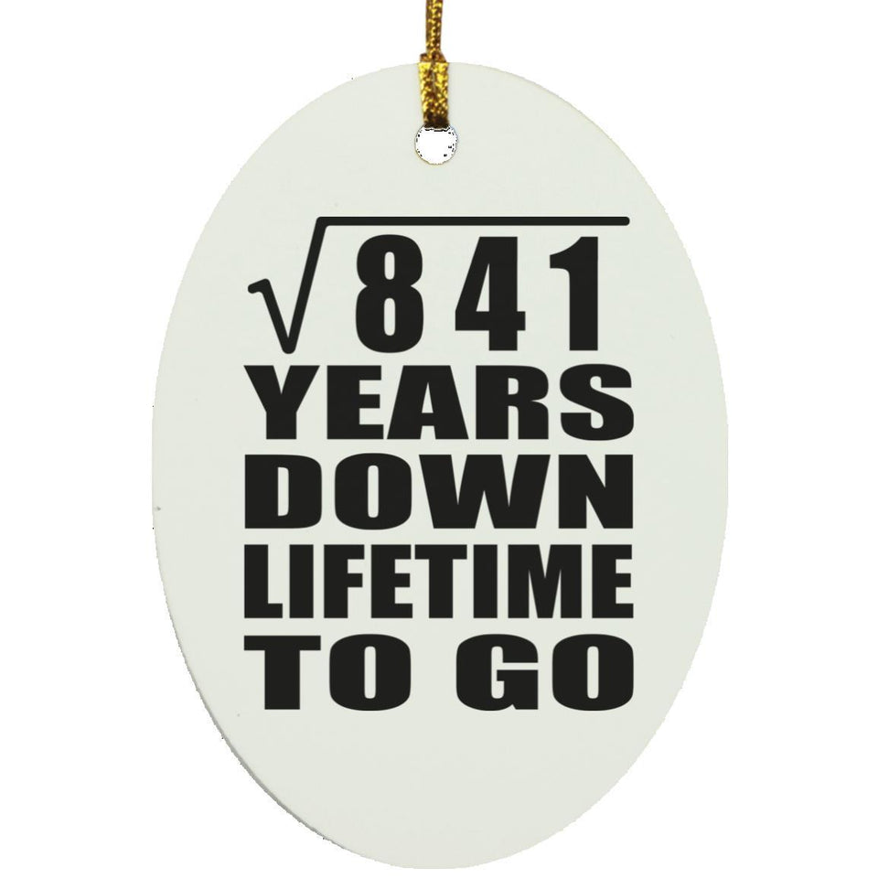 29th Anniversary Square Root of 841 Years Lifetime To Go - Oval Ornament