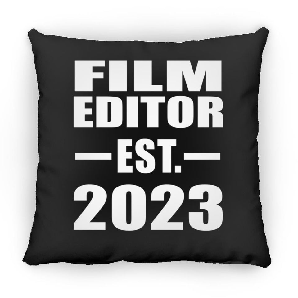 Film Editor Established EST. 2023 - Throw Pillow Black