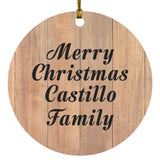 Merry Christmas Castillo Family - Circle Ornament C
