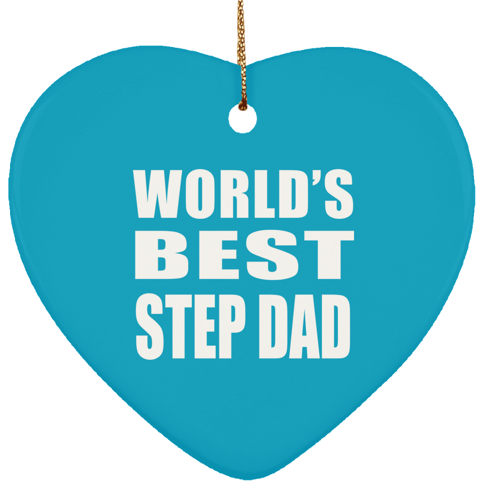 World's Best Step Dad - Heart Ornament