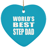 World's Best Step Dad - Heart Ornament