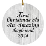 First Christmas As An Amazing Boyfriend 2024 - Circle Ornament F