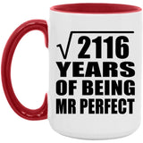 46th Anniversary Square Root of 2116 Years of Mr Perfect - 15oz Accent Mug Red